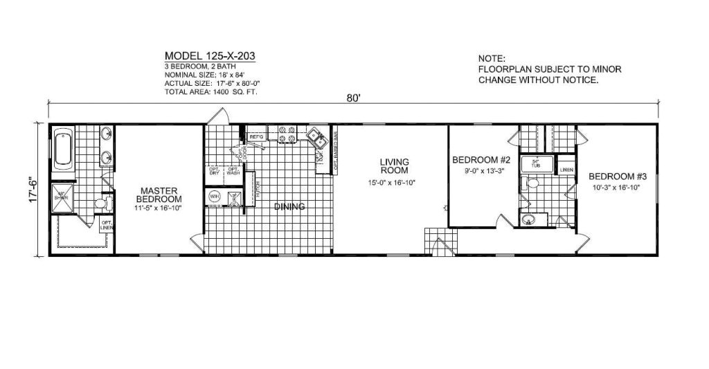 18 foot wide mobile home floor plans