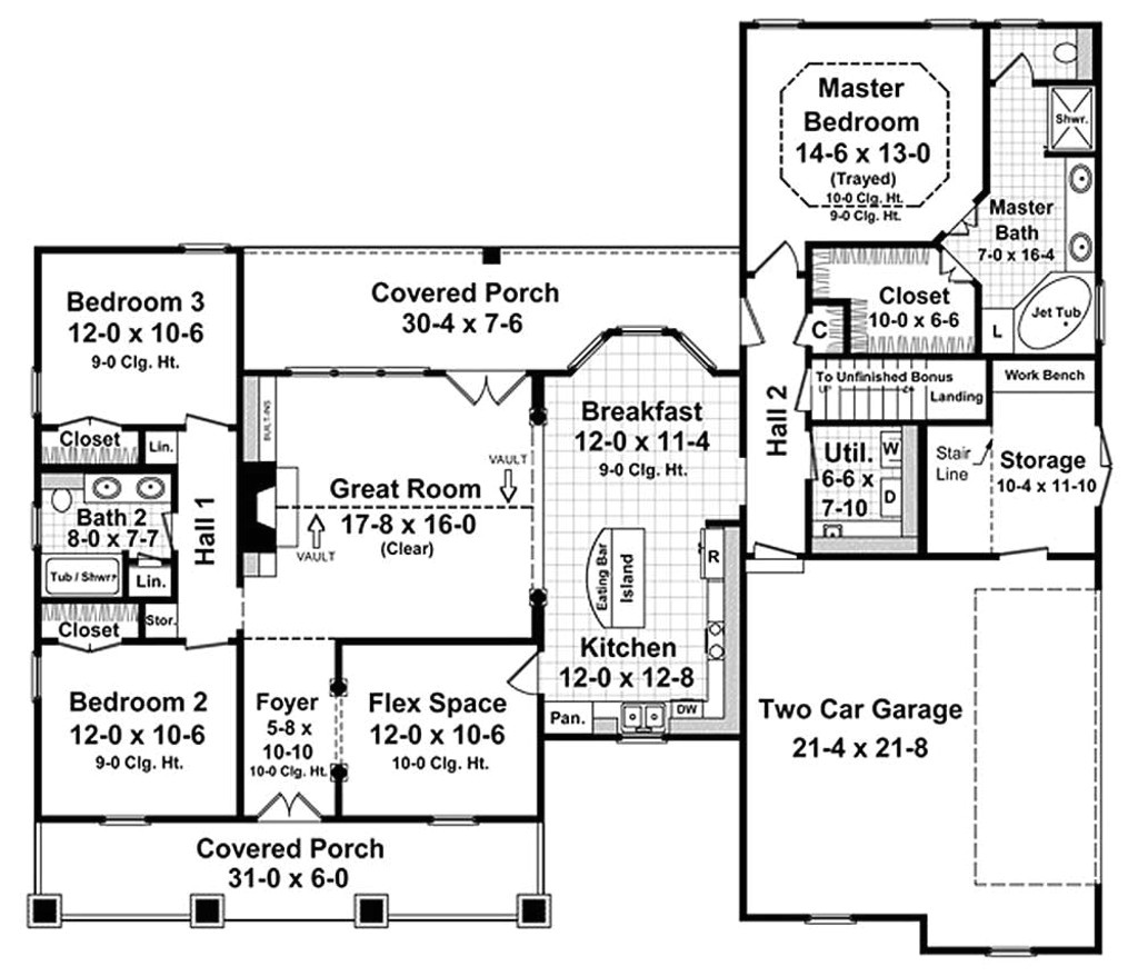 1800 square feet 3 bedrooms 2 bathroom european house plans 2 garage 24851