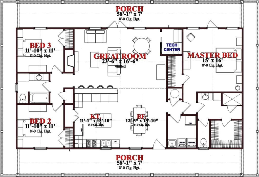 1800 square feet 3 bedrooms 2 bathroom ranch house plans 0 garage 37049