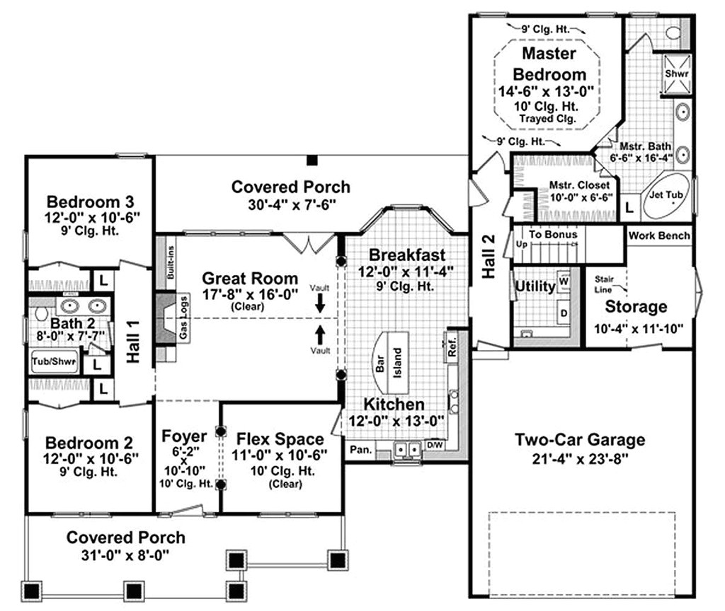 1800 square feet 3 bedrooms 2 bathroom craftsman home plans 2 garage 28805