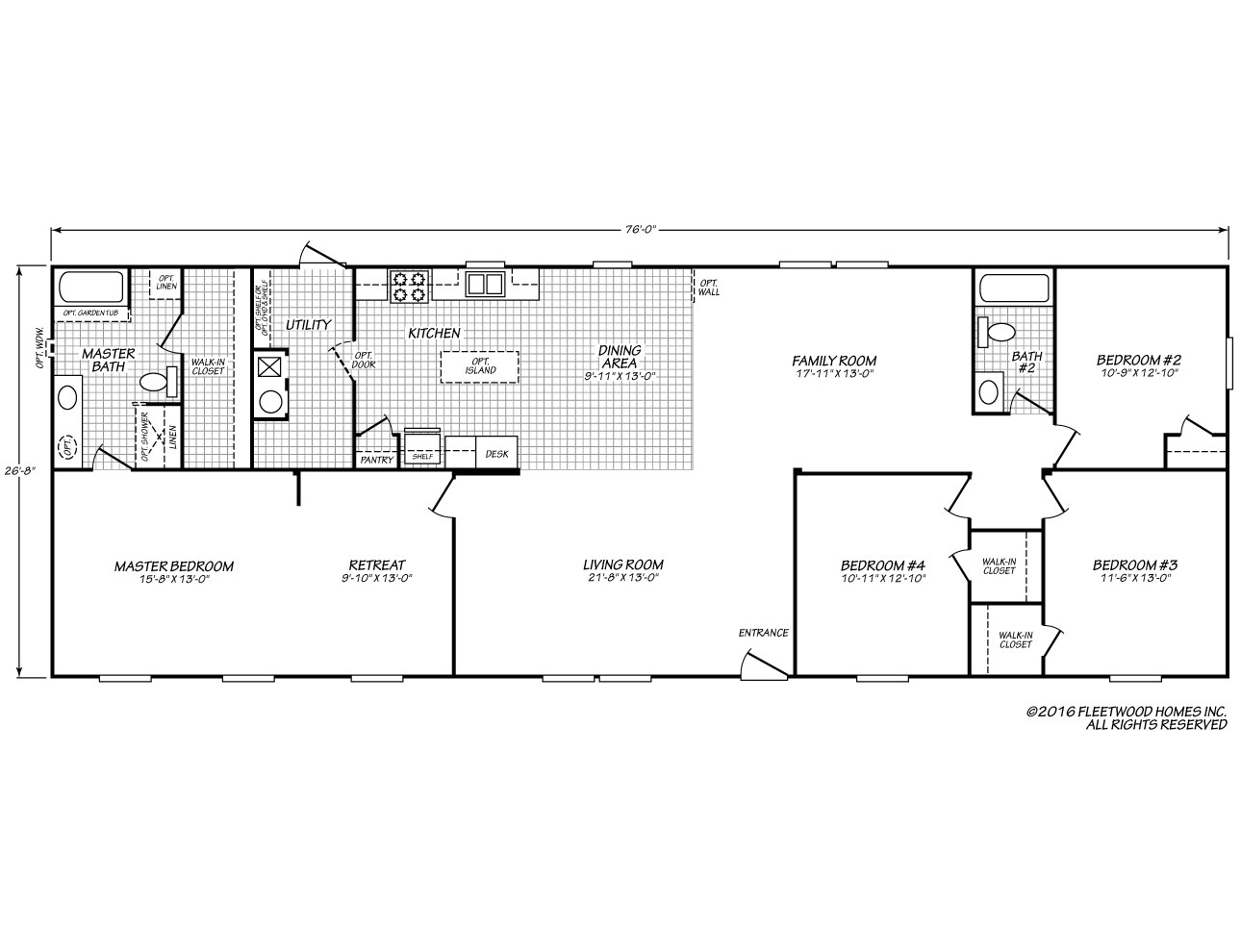 1998 fleetwood mobile home floor plans