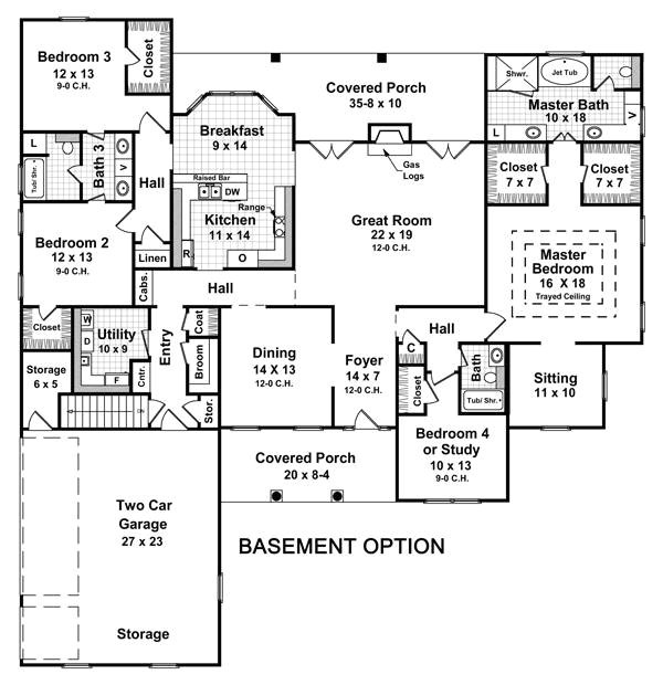 3 bedroom house plans with basement
