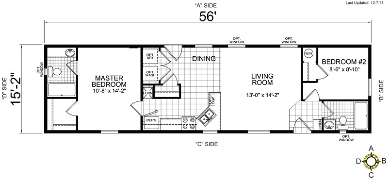 2 bedroom mobile home floor plans