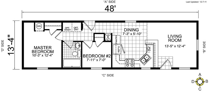 single wide mobile home floor plans 2 bedroom