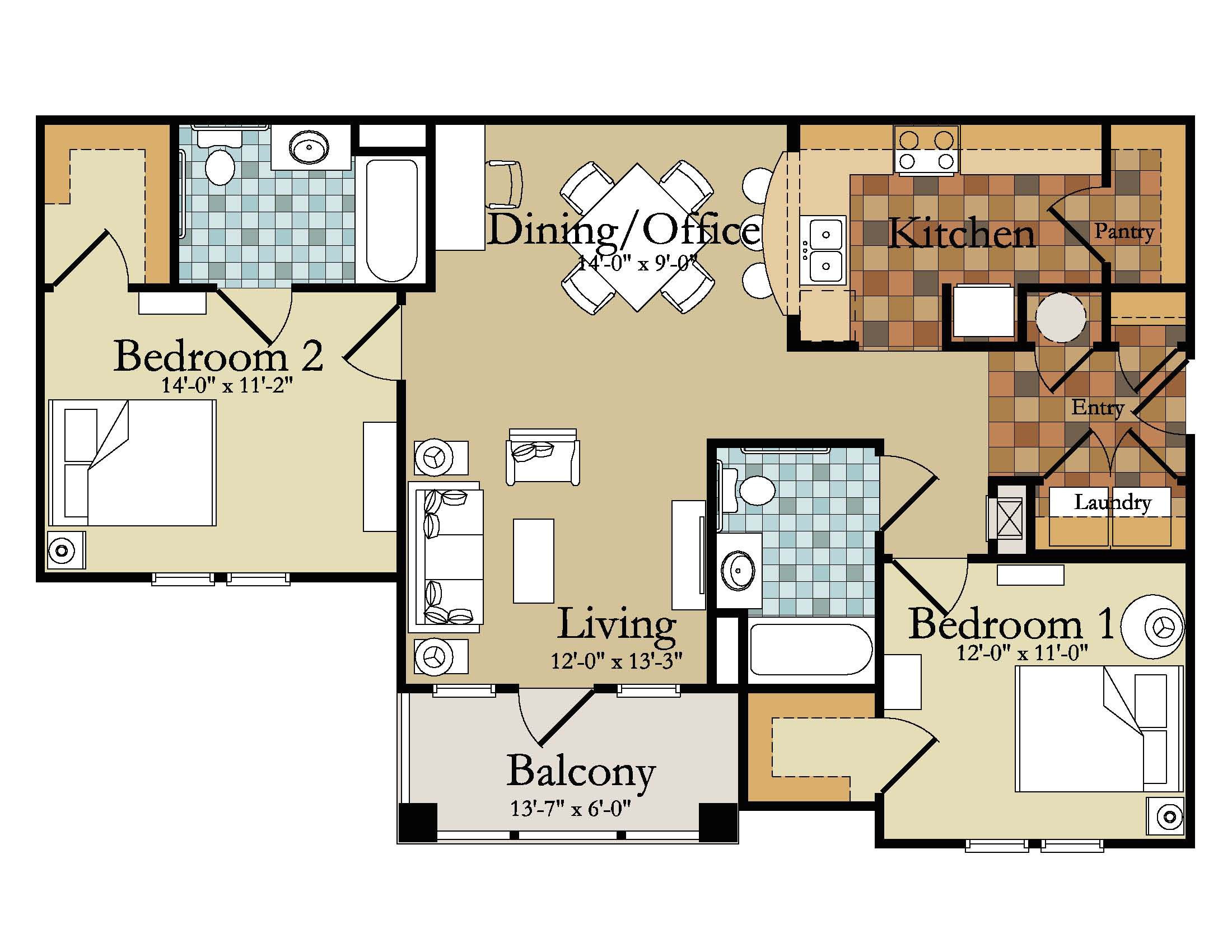 2 bedroom modern house plans