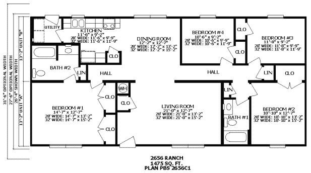 two bedroom ranch house plans