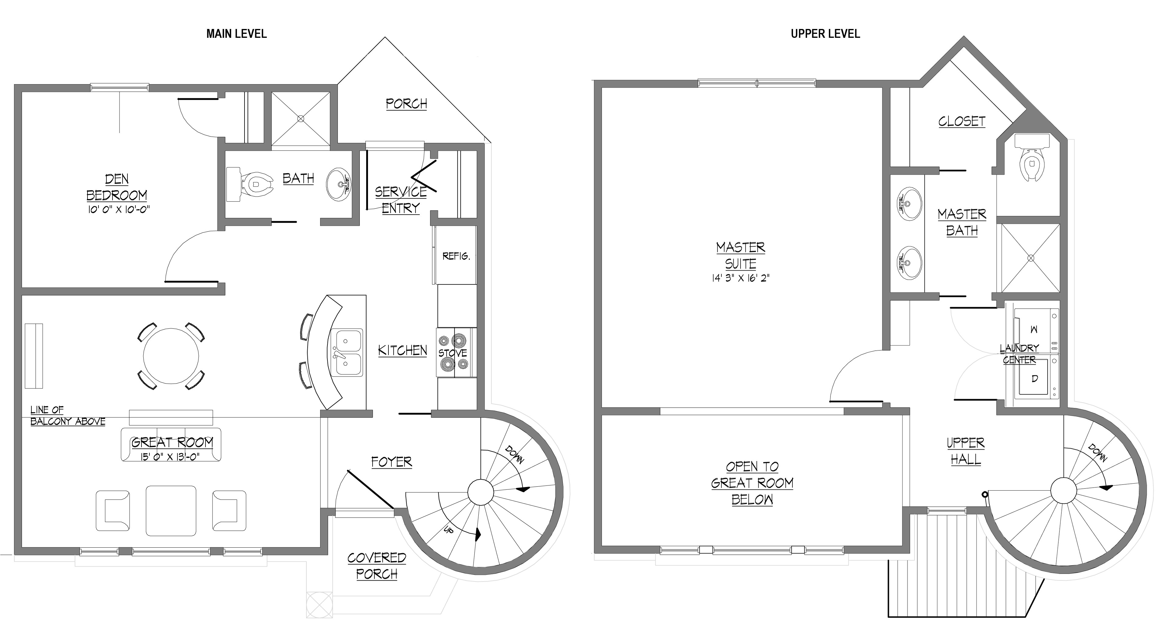 small 2 story home plans with master on main