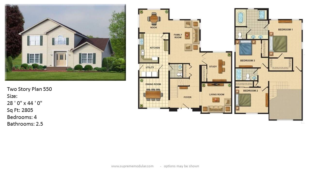 modular home two story plans