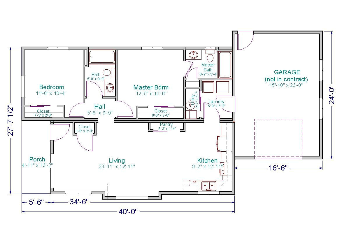 28x40 Colonial House Plans Plougonver