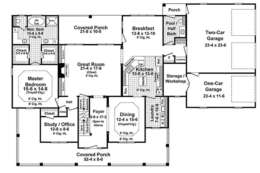 3000 square feet 4 bedrooms 3 5 bathroom country house plans 3 garage 33175
