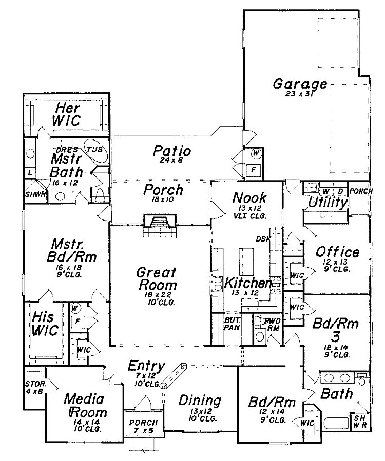 3000 square foot single story floor plans