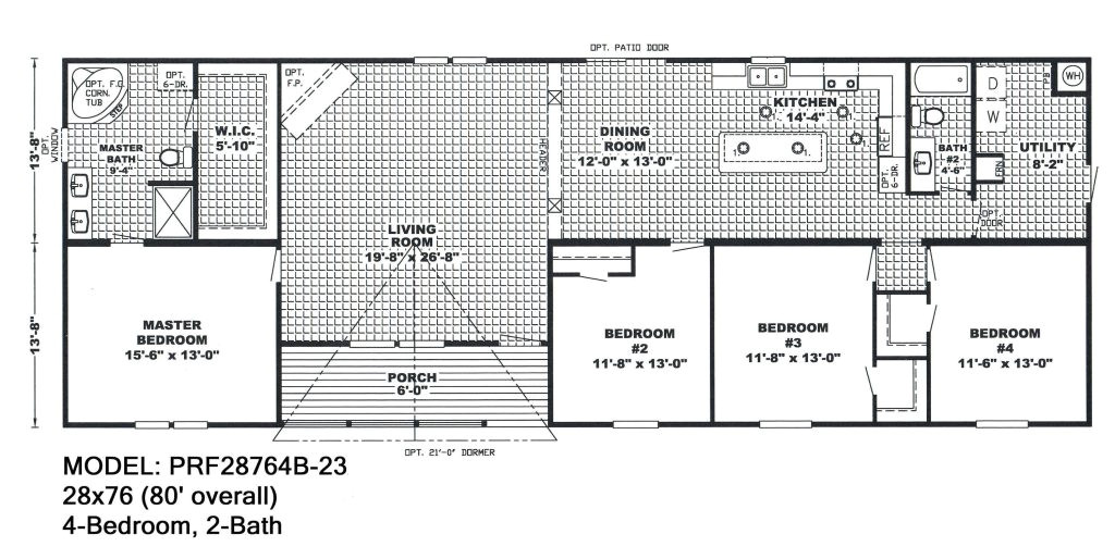 4 bedroom double wide mobile home floor plans