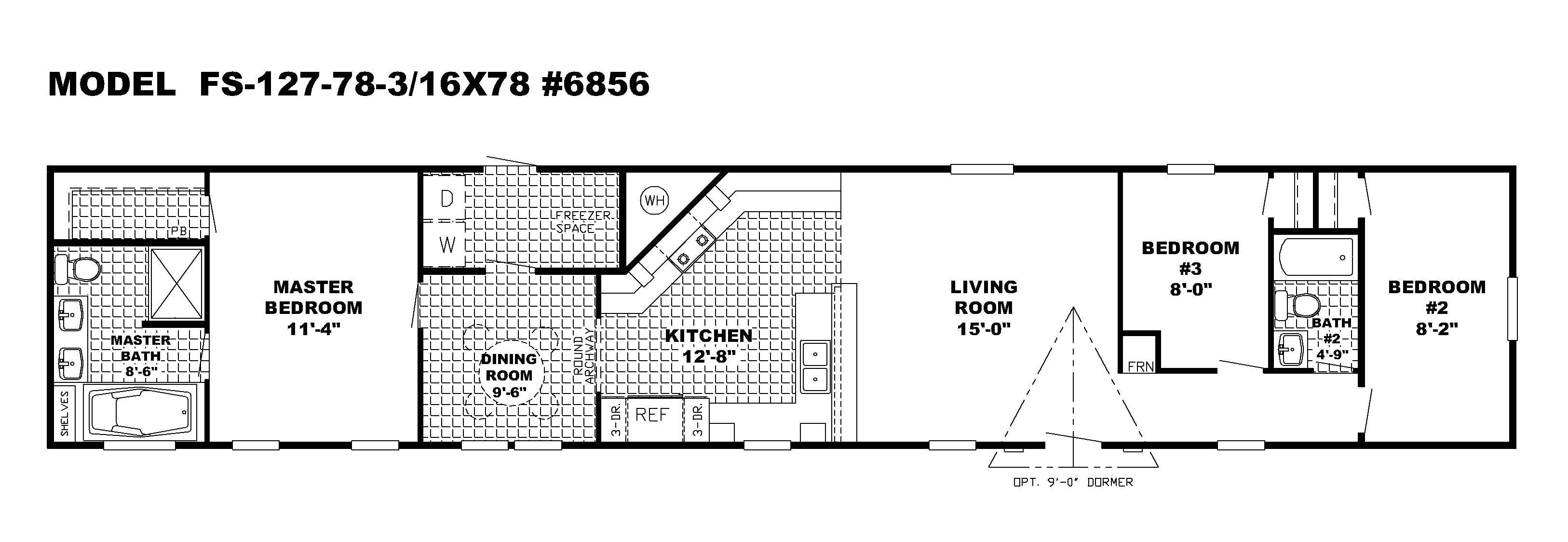 2 bedroom single wide mobile home floor plans