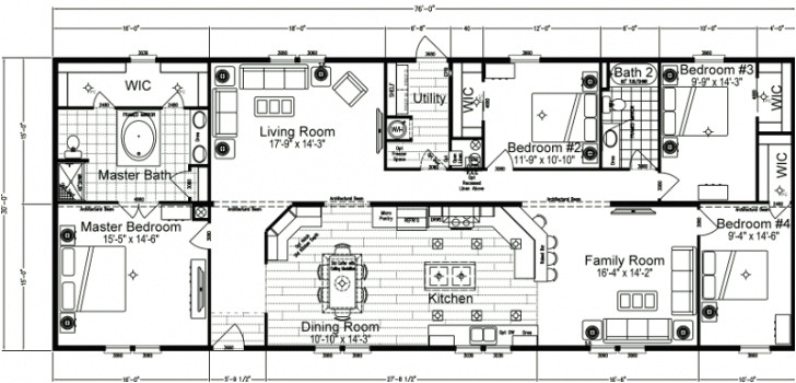 4 bedroom double wide mobile home floor plans