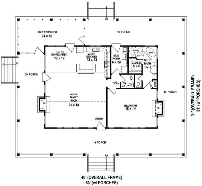 5 bedroom house plans with wrap around porch