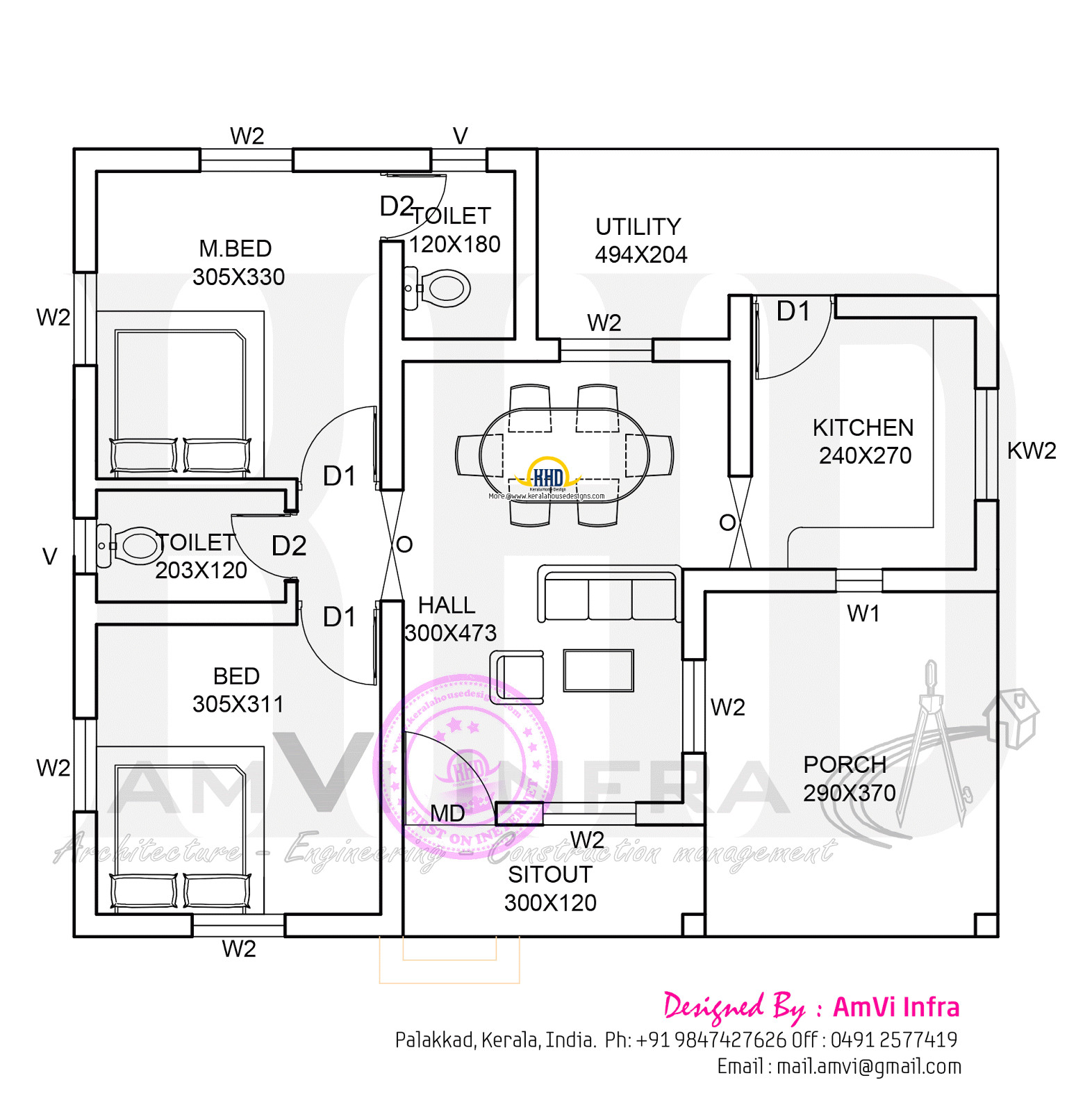 900 sqft floor plan