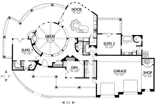 2575 square feet 2 bedrooms 2 5 bathroom santa fe house plans 2 garage 12026
