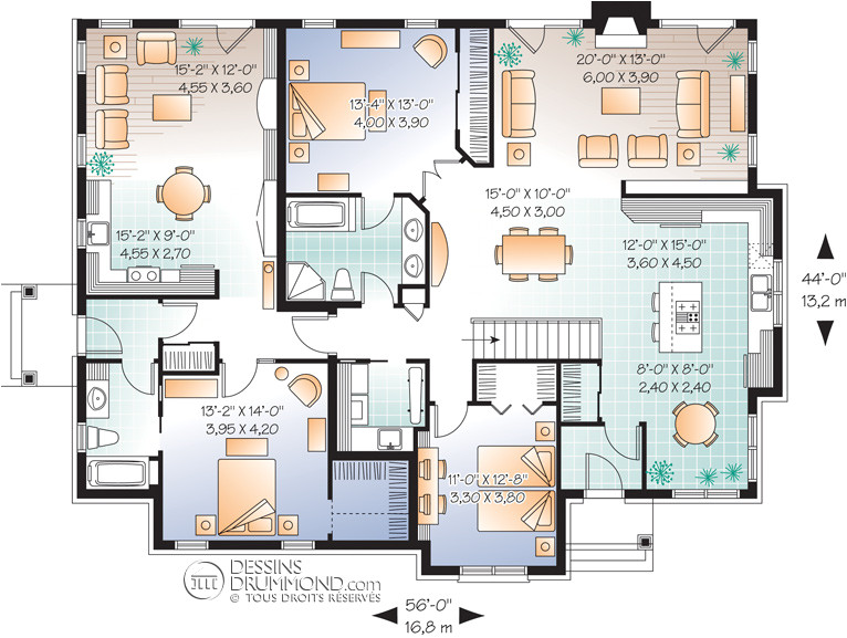 house plan maison duplex bi generation w3042
