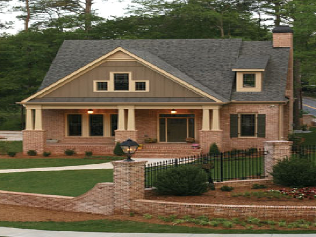 brick craftsman home plans