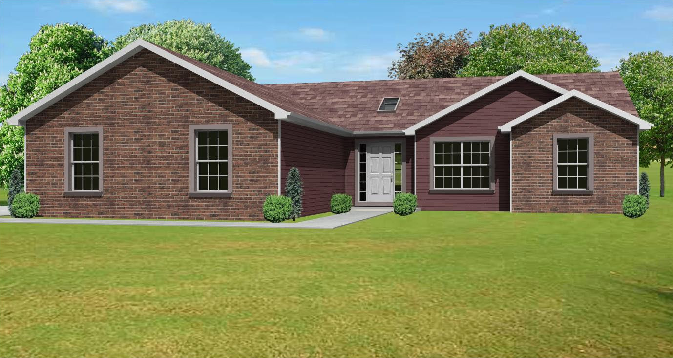 large red brick ranch house
