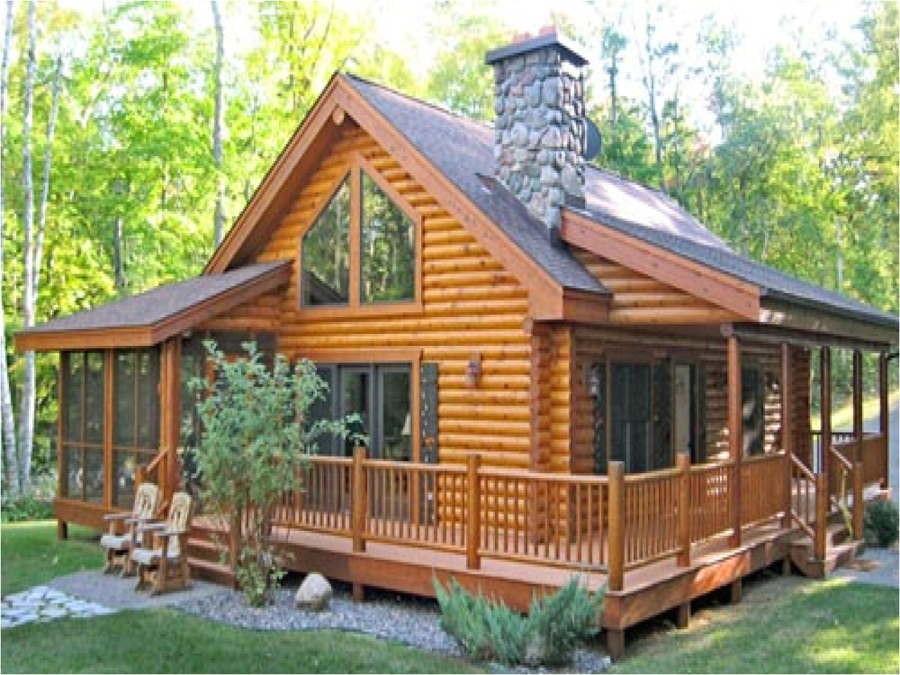 1183 log cabin house plans with porches