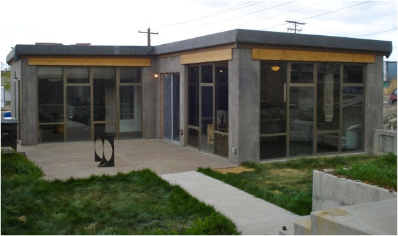 a concrete modern passive solar home