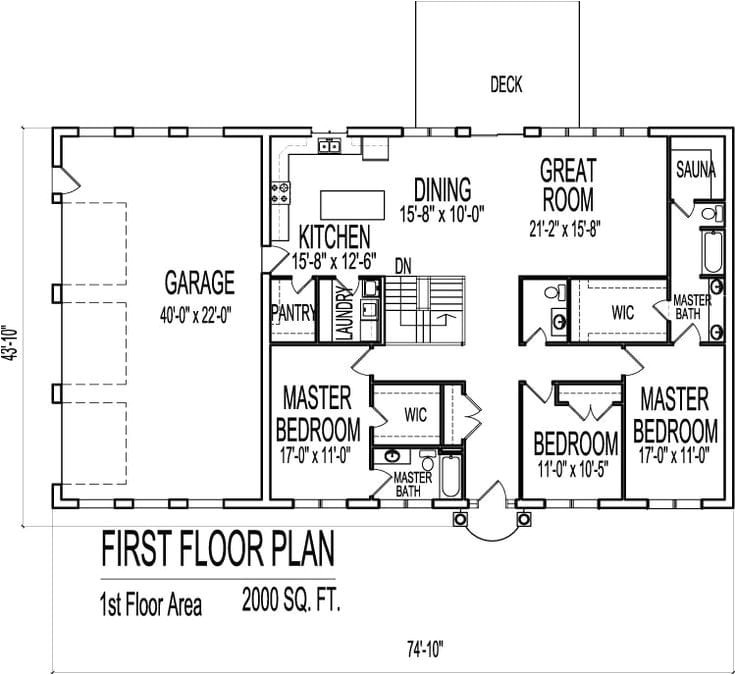 contemporary ranch home plan 2000 sq ft