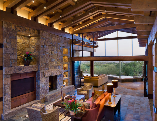 modern post and beam contemporary family room phoenix