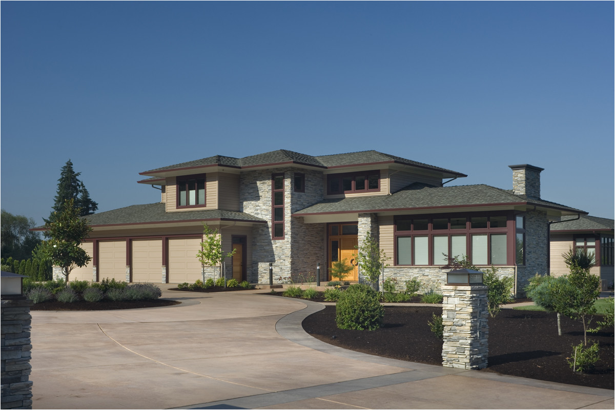 roof contemporary prairie style house plans