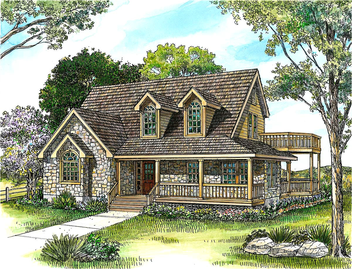 country stone cottage home plan 46036hc
