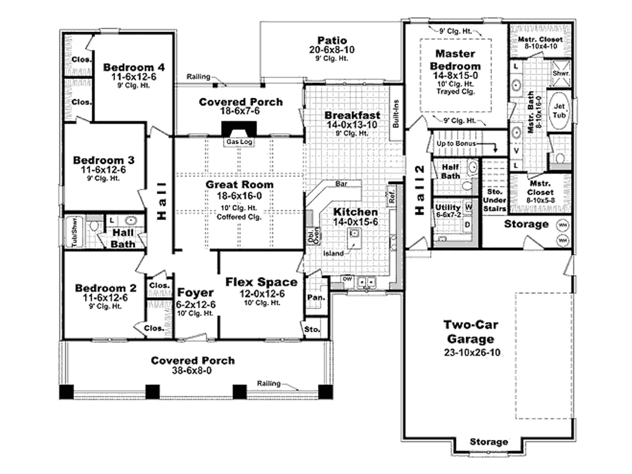 open house plans under 2000 square feet