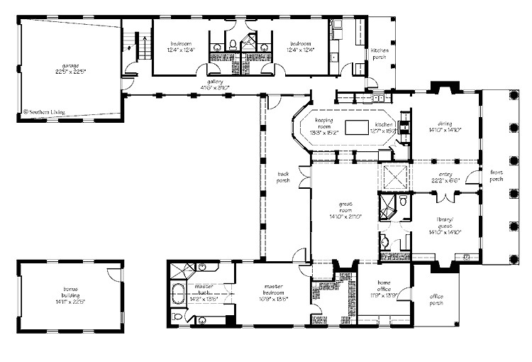 courtyard home plan houses plans designs 3