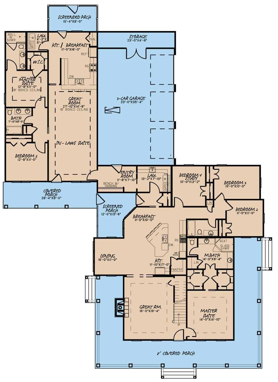 Craftsman Home Plans with Inlaw Suite L Shaped House Plans without Garage Unique Floor Plans
