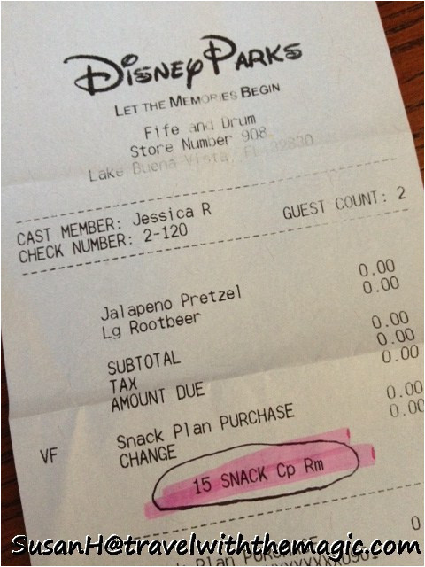 disney dining plan snack credits more than just water and chips