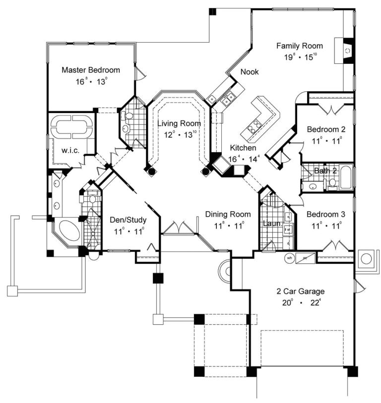 one story home plans with two master suites