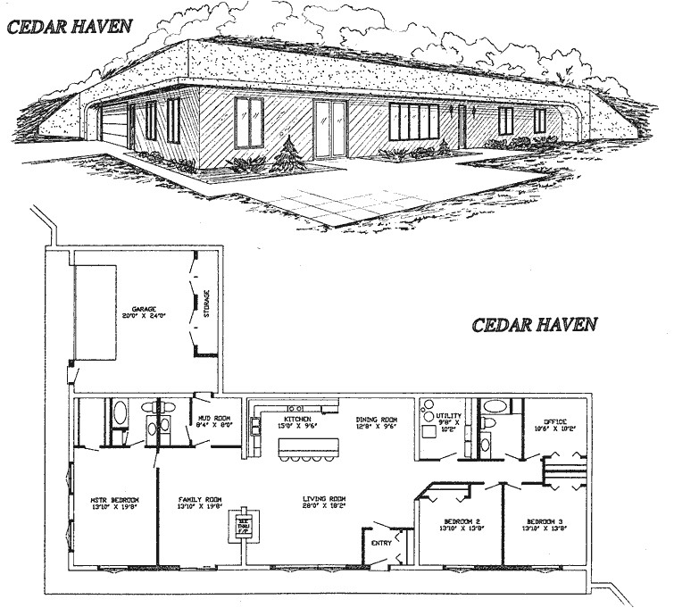 small earth berm home plans