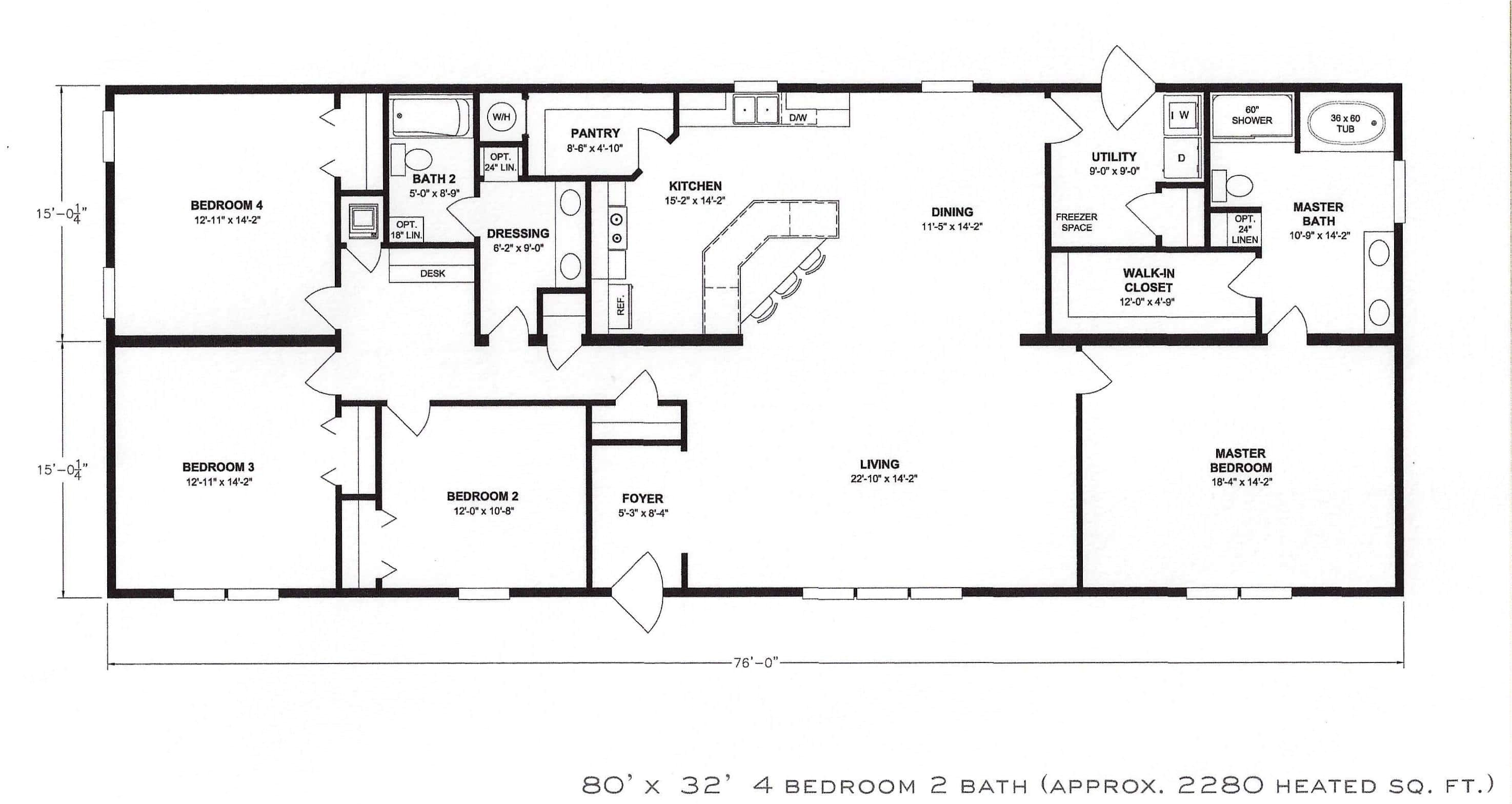 4 bedroom floor plan f 1001