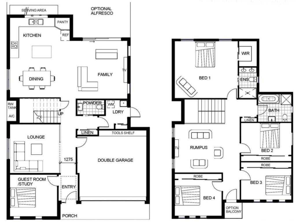sample floor plans 2 story home