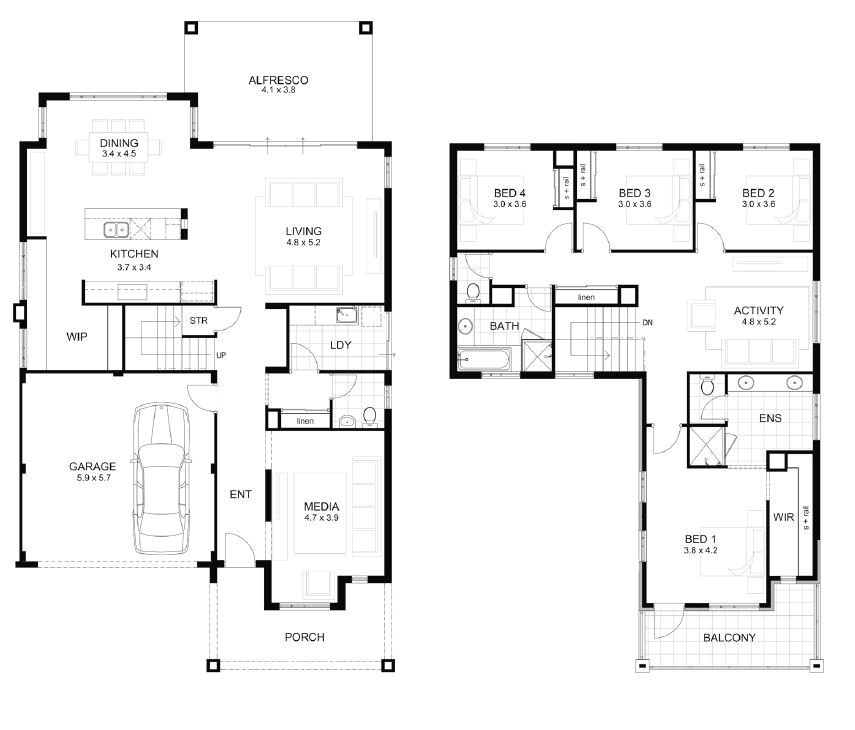 two storey house floor plan