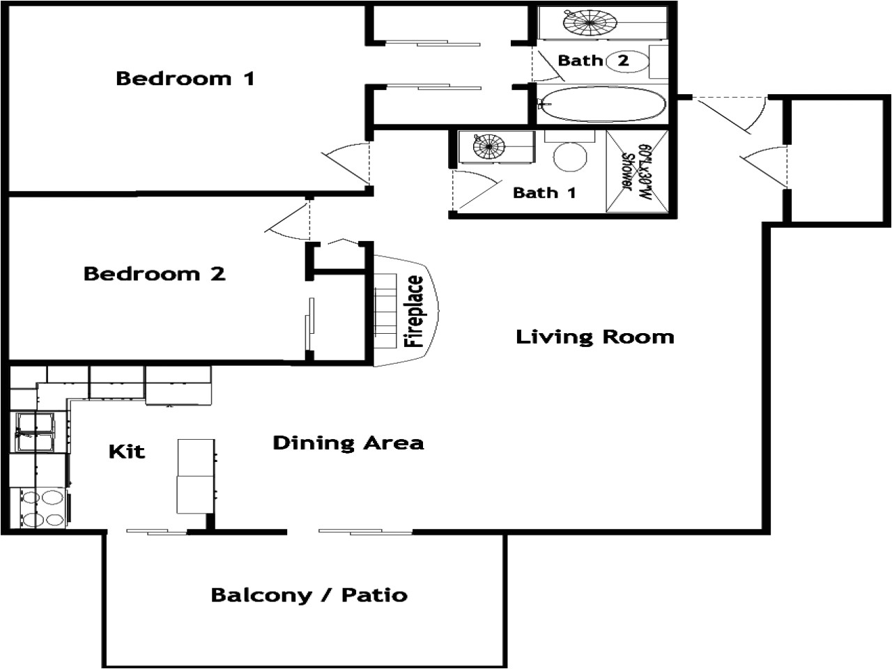 0781eb73cce046d0 2 bedroom 2 bath apartment floor plans 2 bed 2 bath house