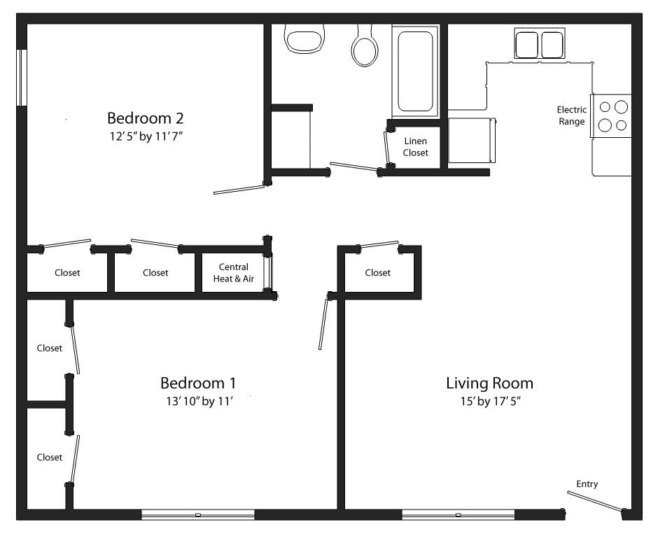 two bedroom one bath house plans