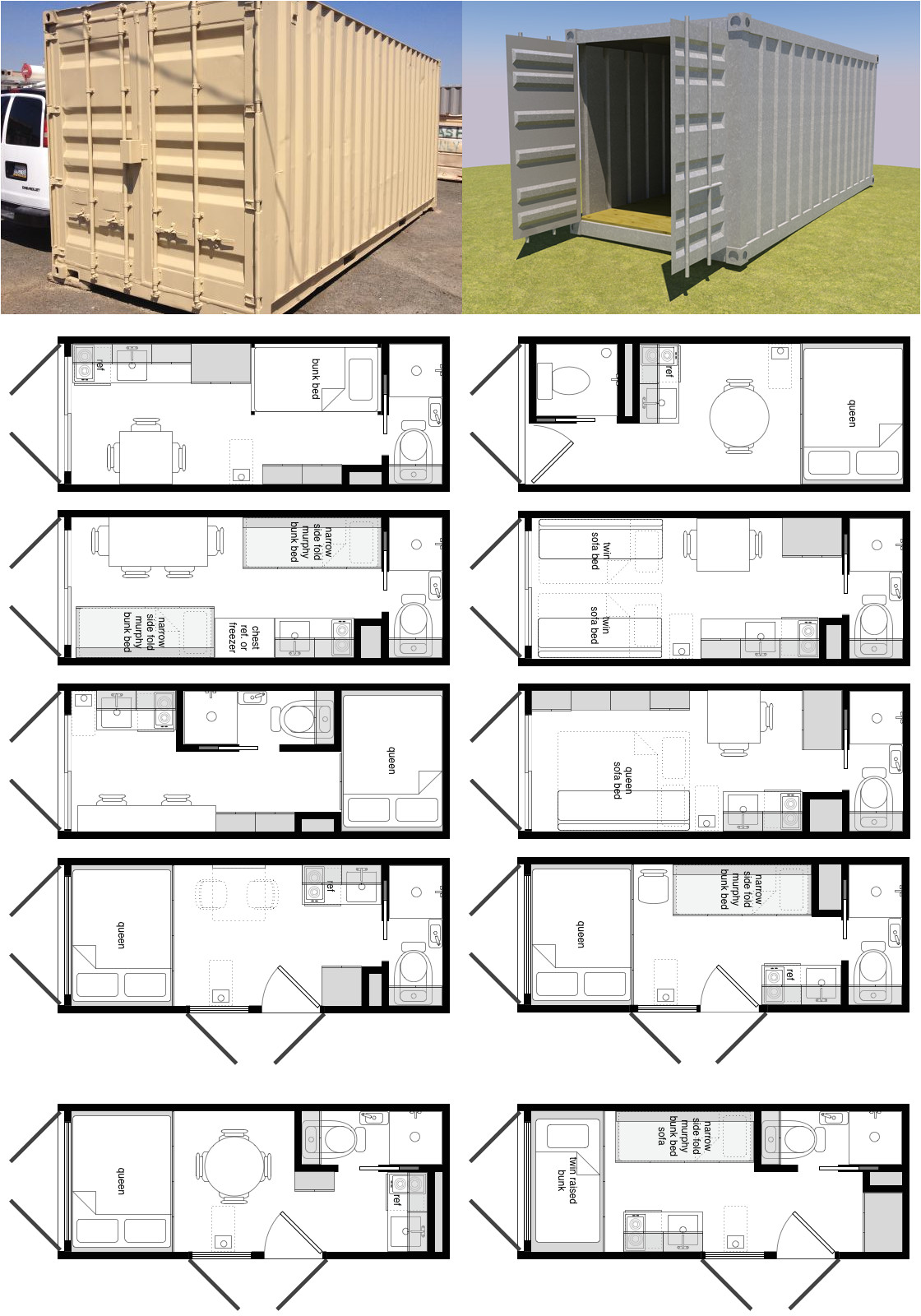 20 foot shipping container floor plan brainstorm