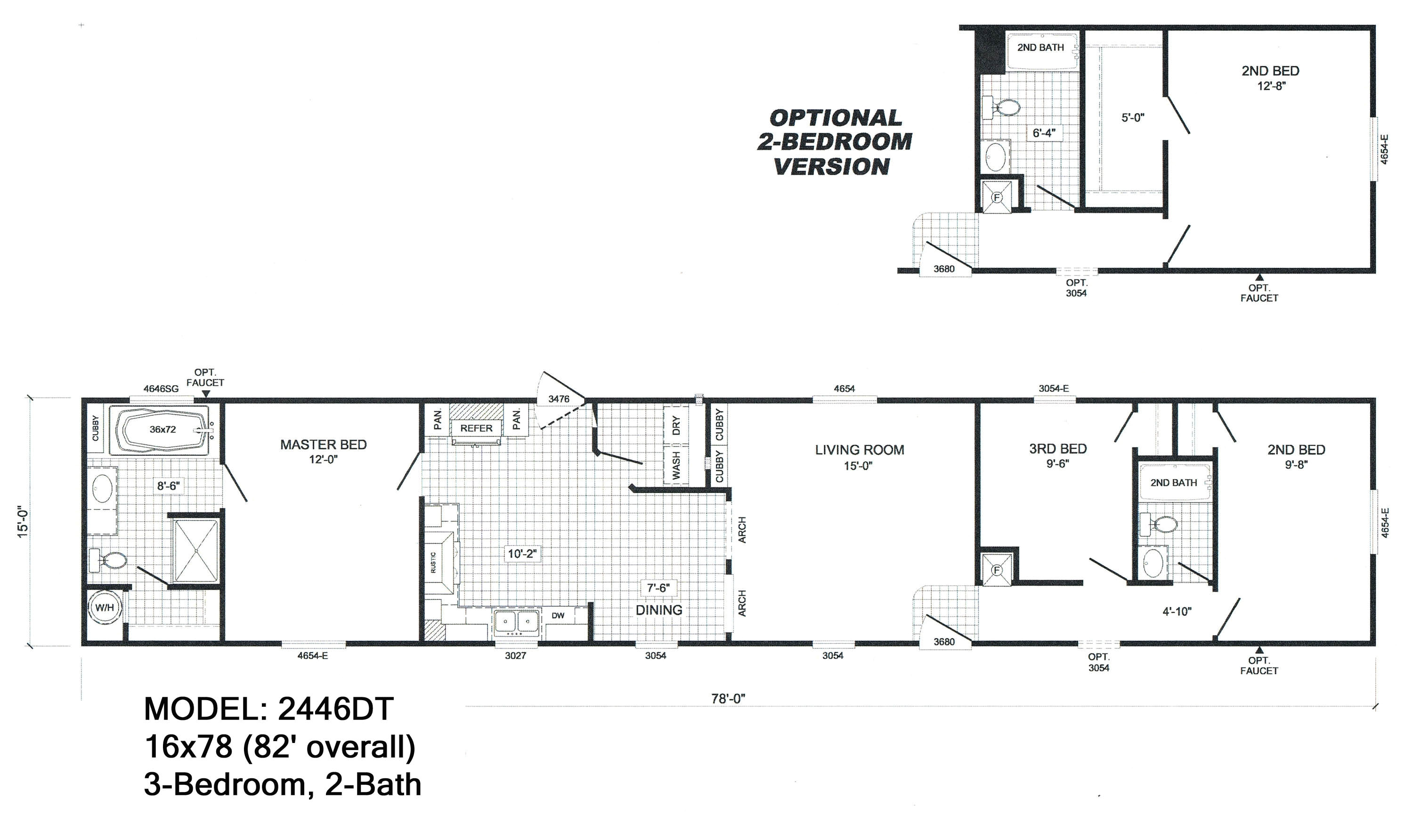 9093 3 bedroom 2 bath single wide mobile home floor plans