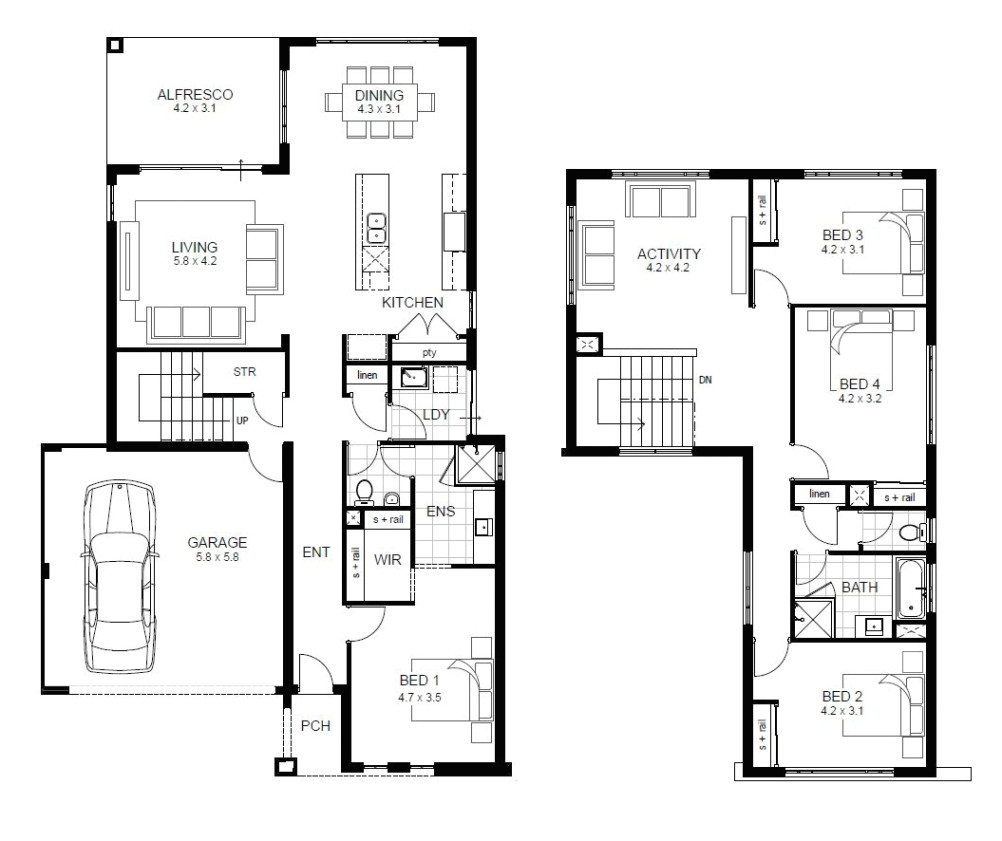 luxury sample floor plans 2 story home