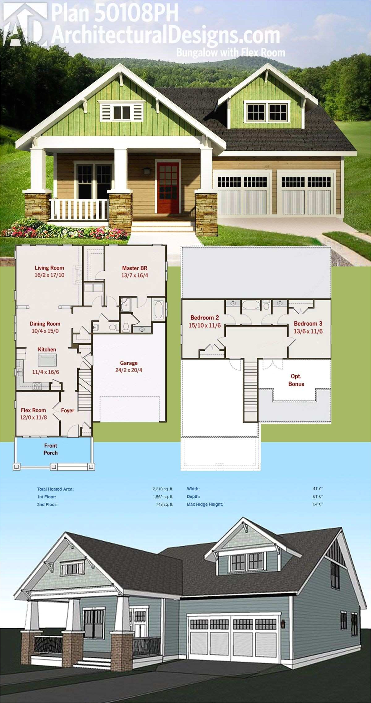four square house plans with attached garage