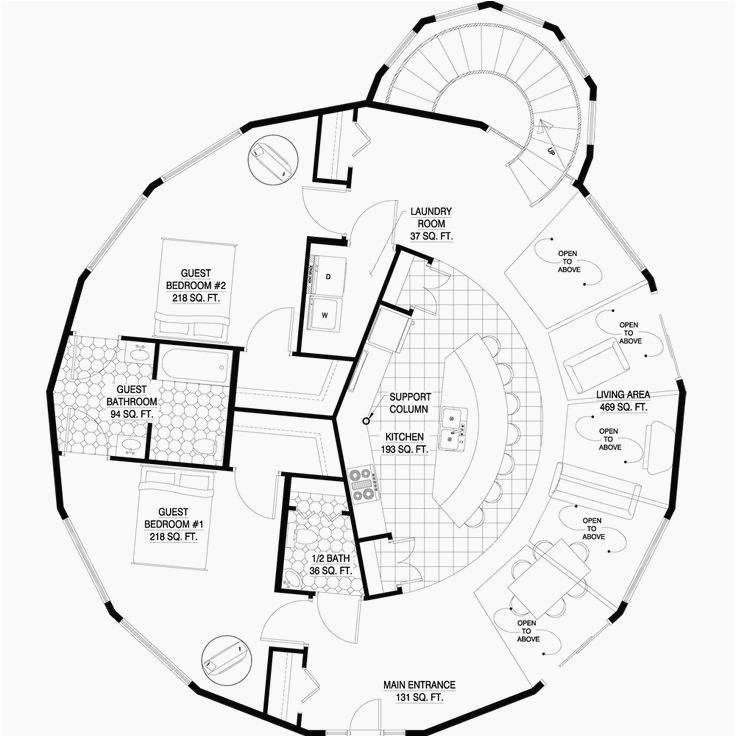 Geodesic Dome Home Floor Plans Plougonver