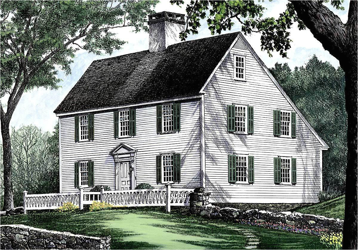 saltbox style historical house plan 32439wp