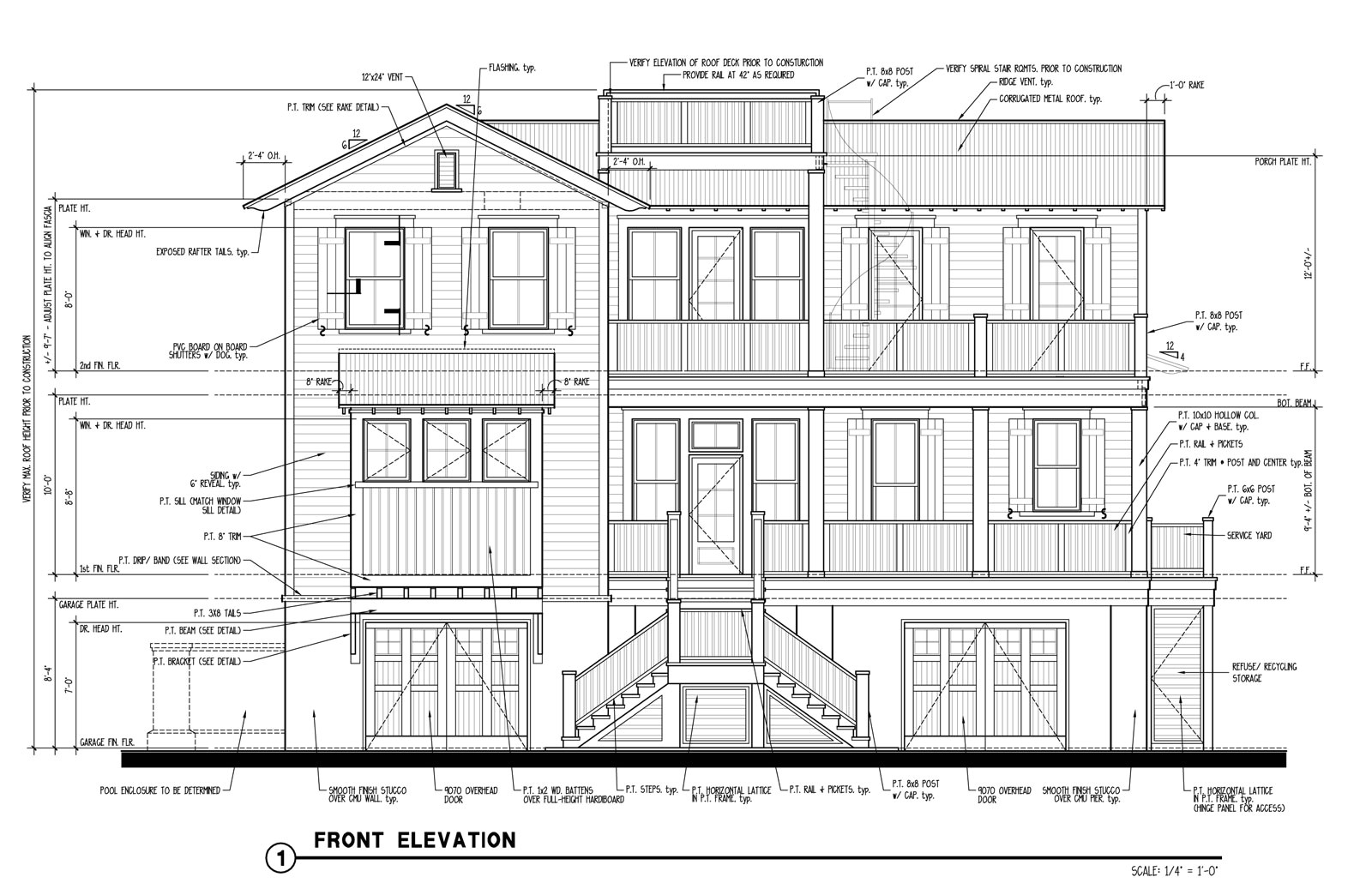 front view elevation of house plans