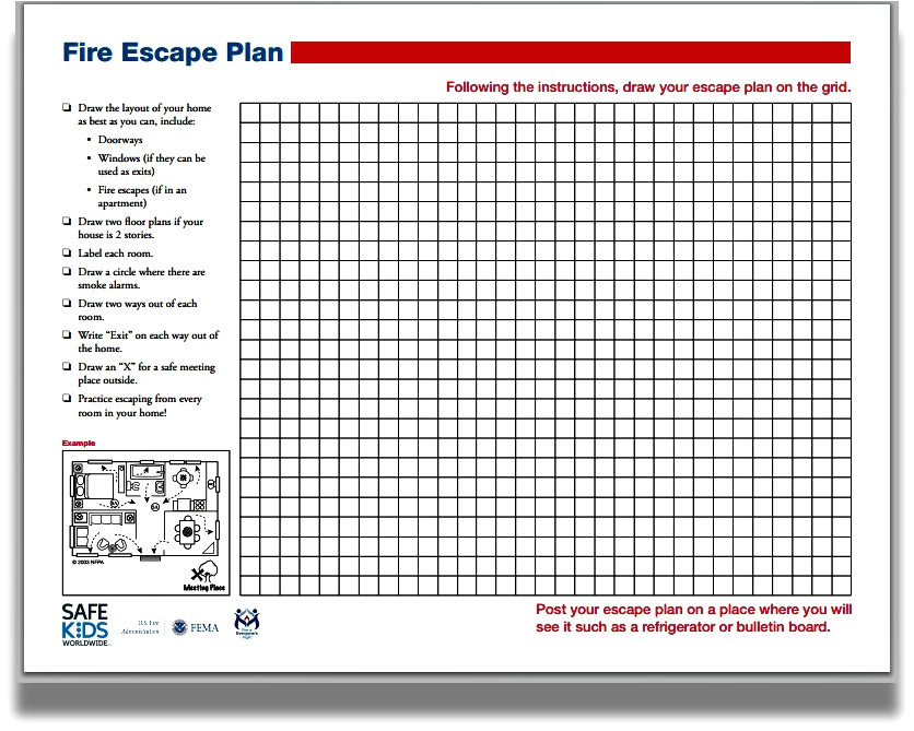 home fire escape plan grid elegant nfpa how to make a home fire escape plan