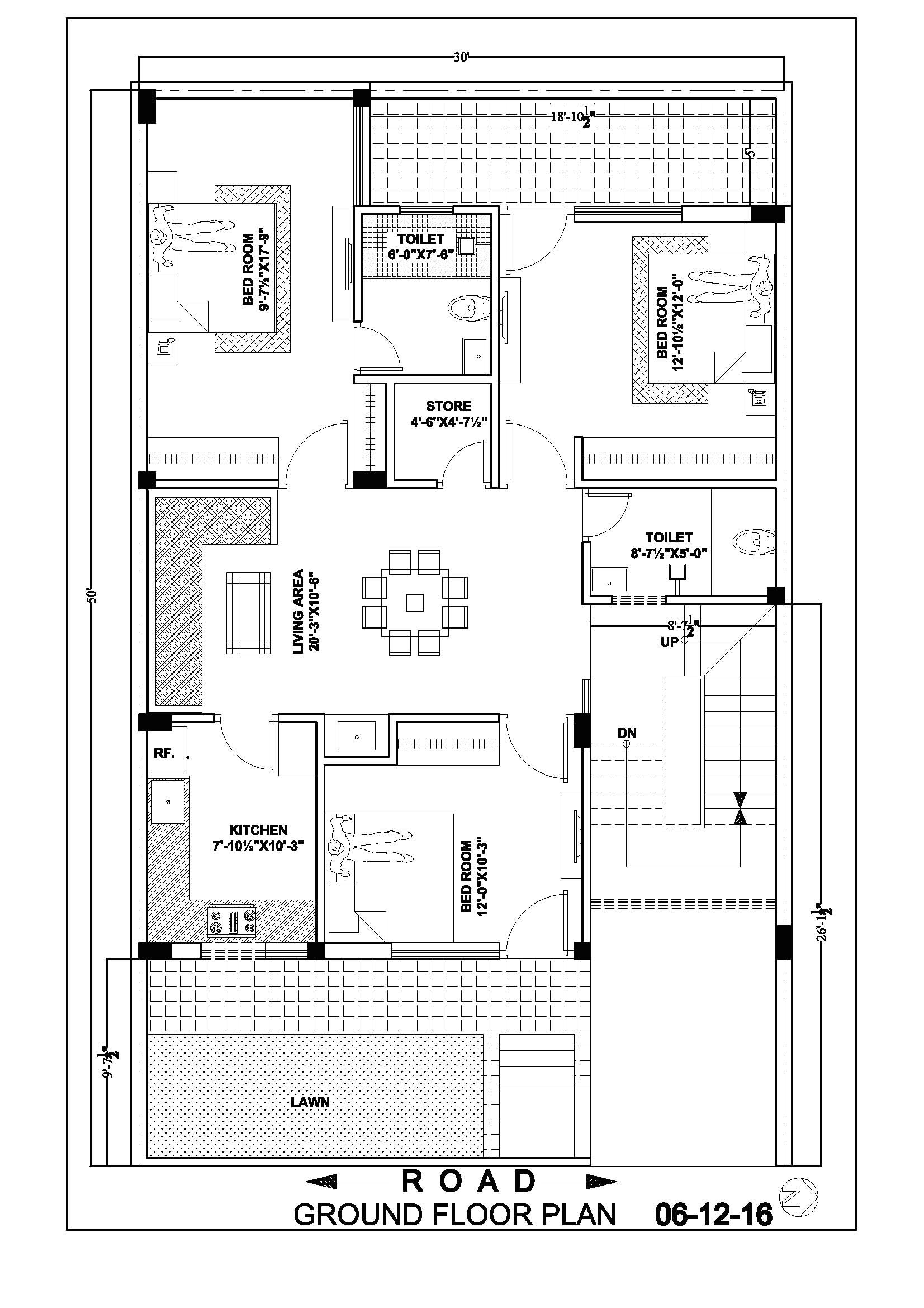 30x50 house map floor plan